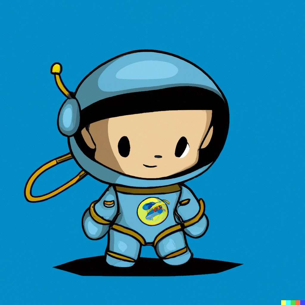 an astronaut, cartoon, chibi
